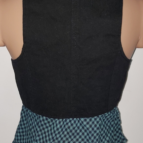 Bershka Denim Womens Sleeveless Cardigan Jacket Waistcoat Coat Vest Jeans Top - Picture 3 of 4